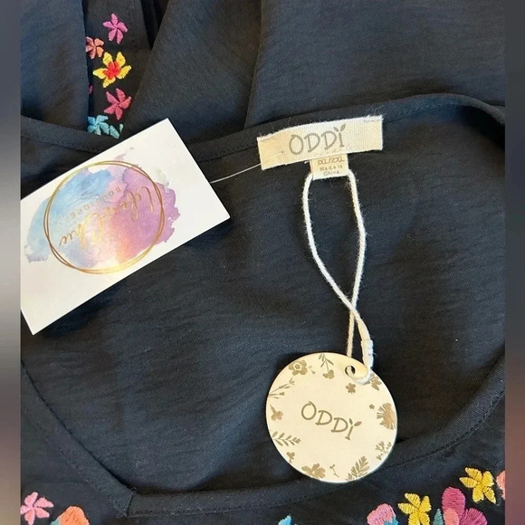 ODDY Women’s Black & Embroidered Poncho Size 2XL New with tags - Picture 12 of 12